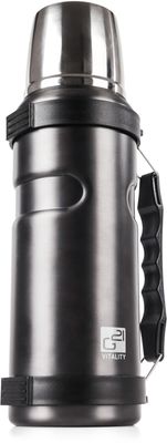 G21 Termoska na pití, ocelově šedá s rukojetí 1000 ml