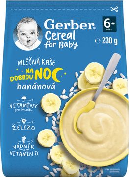 Gerber Cereal mléčná kaše banánová na dobrou noc 230 g