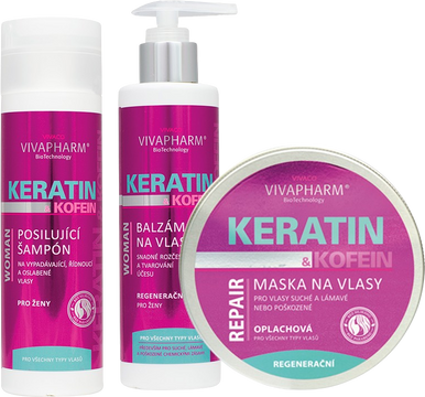 VivaPharm Vivaco Dárková kazeta keratin a kofein