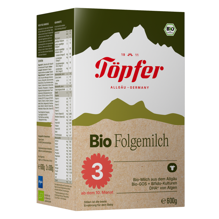 Töpfer BIO 3 pokračovací mléčná kojenecká výživa 600 g