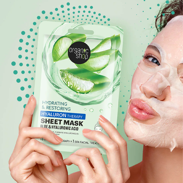 Postup použití pleťové masky Organic Shop
