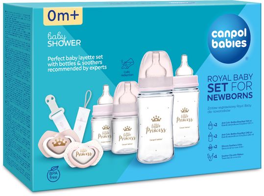 Canpol babies Royal Baby Dárková sada pro novorozence růžová