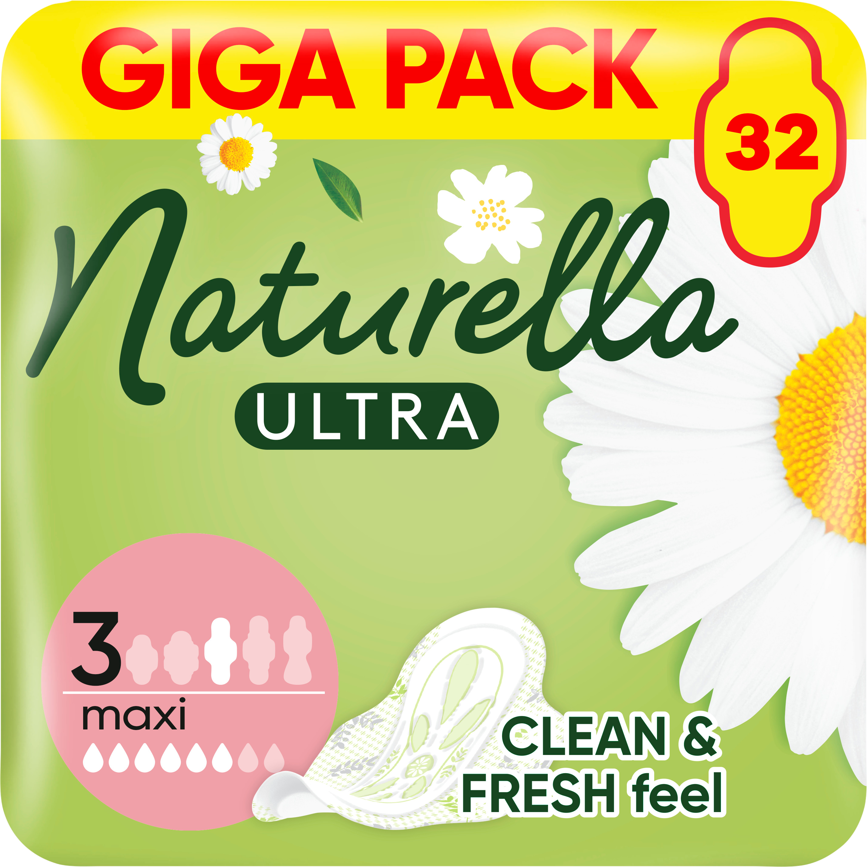 Naturella Ultra Maxi velikost 3 vložky s křidélky 32 ks