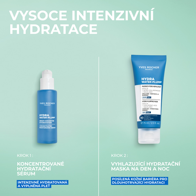 Yves Rocher Hydra Water-Plump, Vyhlazující hydratační maska na den a noc 75 ml