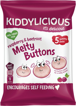 Kiddylicious Ovocno - zeleninové knoflíčky Malina s řepou 5 x 6 g