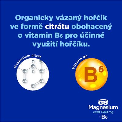 GS Magnesium citrát 1340mg+B6 100 tablet