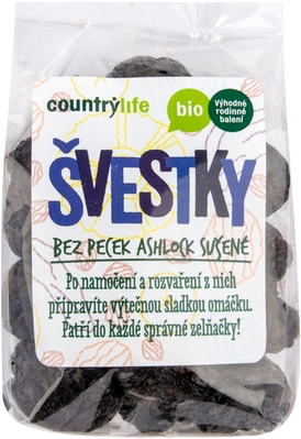 Country Life Švestky sušené bez pecek Ashlock BIO 250 g