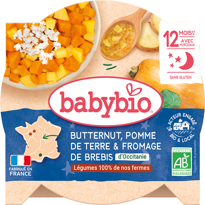 Babybio Brambory, máslová dýně a ovčí sýr 230 g