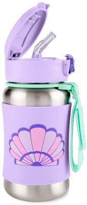 Skip Hop Spark Style Láhev s brčkem na vodu nerez Mušle 12m+ 350 ml