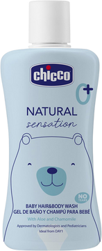 Chicco Natural Sensation Šampon na vlasy a tělo s aloe a heřmánkem 0m+, 200 ml