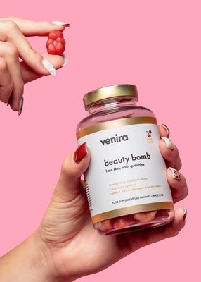 Venira beauty bomb - medvídci pro vlasy, nehty a pleť třešňové lízátko 60 ks