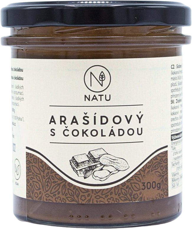 Natu Arašídový krém s hořkou čokoládou 300 g