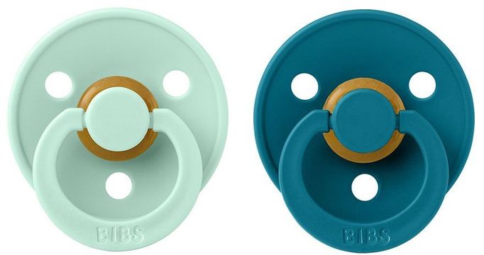 BIBS Colour Dudlíky z přírodního kaučuku - velikost 1, Nordic Mint/Forest Lake 2 ks