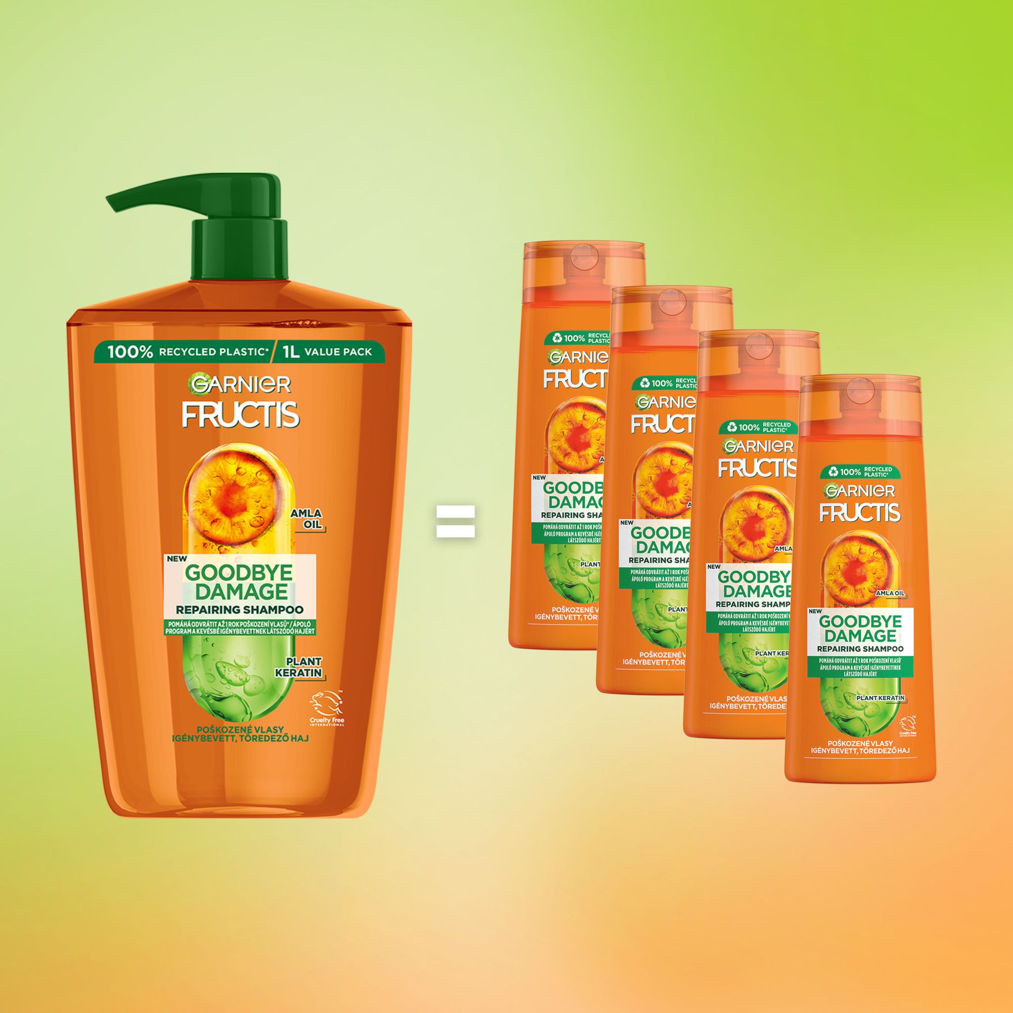 Garnier Fructis Goodbye Damage šampon pro poškozené vlasy, 1000 ml