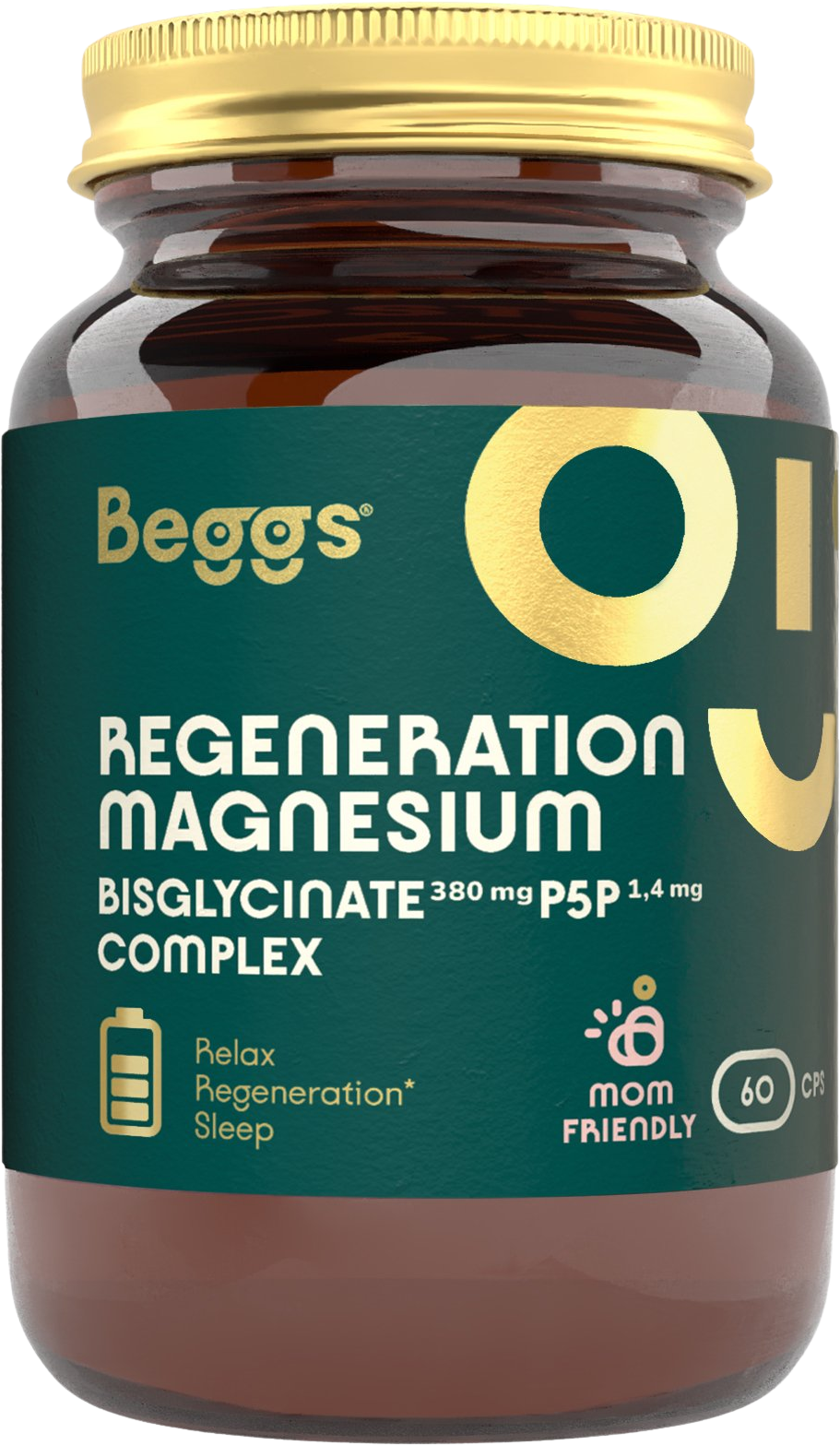 Beggs Magnesium bisglycinate 380mg + P5P COMPLEX 1,4mg 60 kapslí