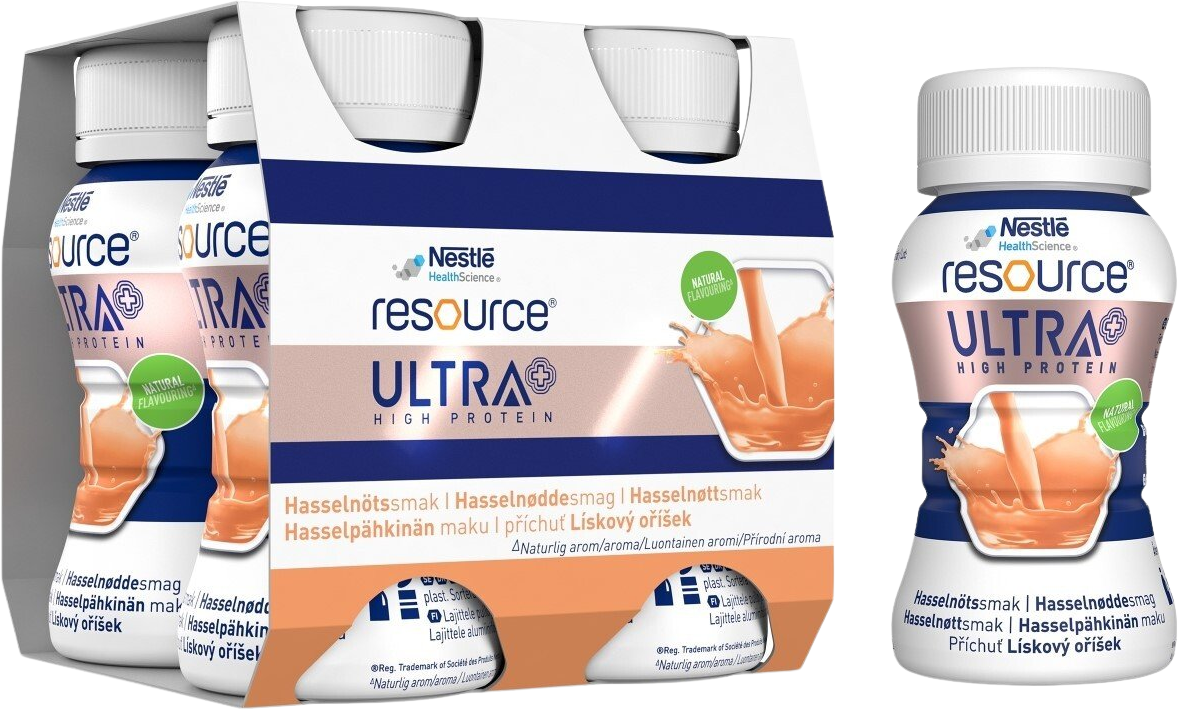 Resource Ultra+HP Lískooříšková příchuť por.s. 4 x 125 ml