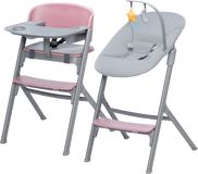Kinderkraft Select Set jídelní židlička Livy Aster Pink + lehátko Calmee, Premium