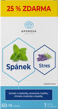 Aporosa Spánek a Stres Meduňka + Kozlík 75 tablet