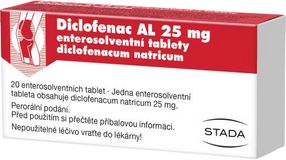 Diclofenac AL k léčbě bolestivých poúrazových stavů s projevy otoku nebo zánětu 20 tablet