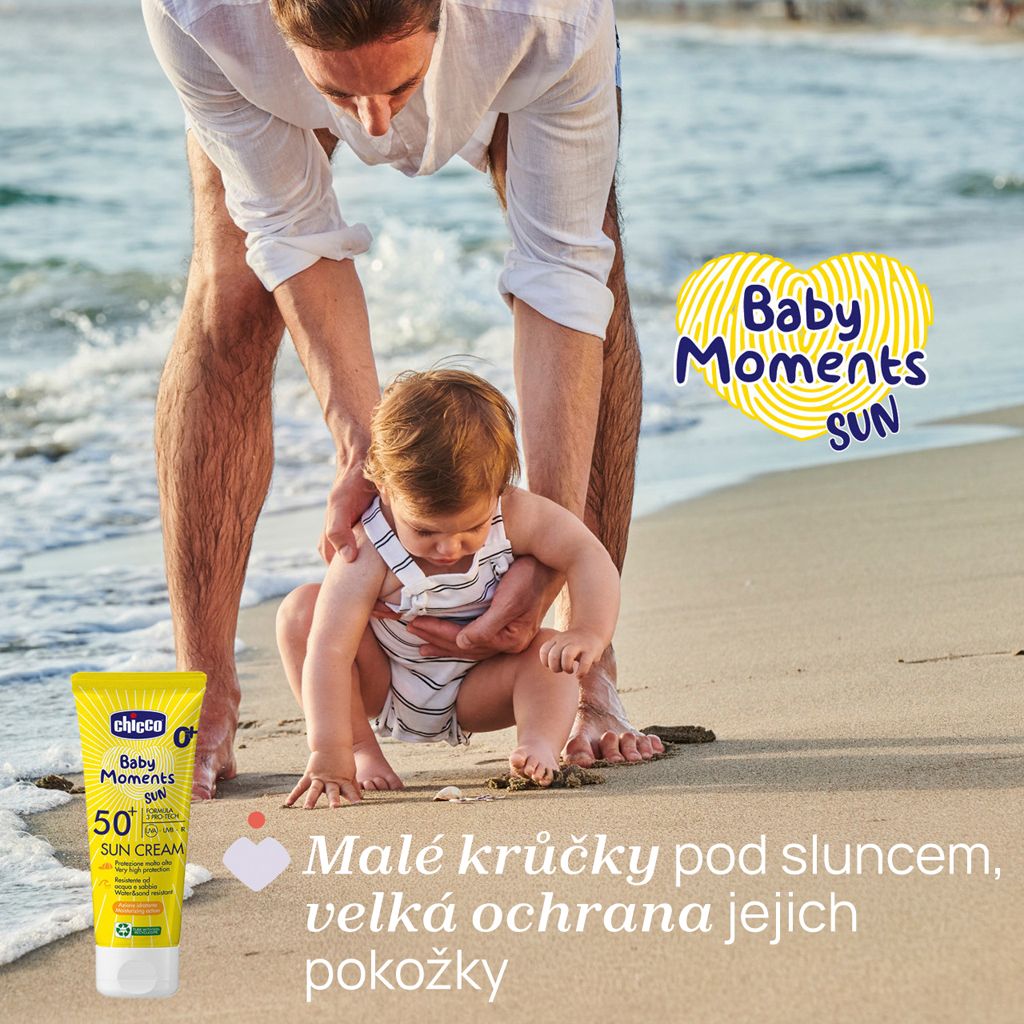 Chicco Krém dětský na opalování s minerály SPF50+ Baby Moments Sun, 0m+ 75 ml