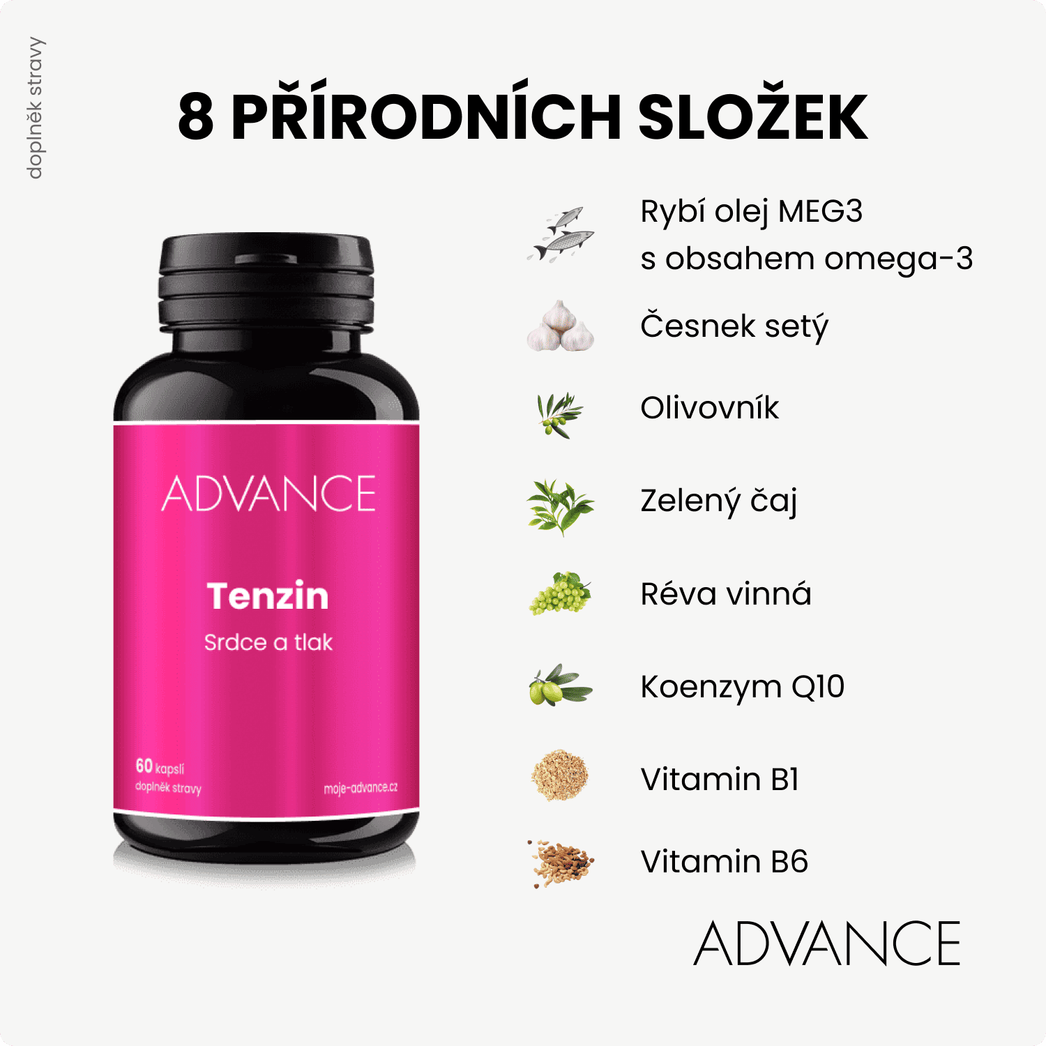 ADVANCE Tenzin - srdce a tlak 60 kapslí