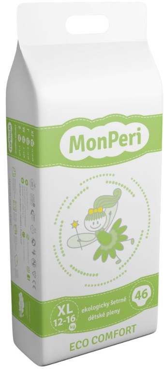 MonPeri Eco Comfort XL 12–16kg Eko Jednorázové dětské plenky 46 ks