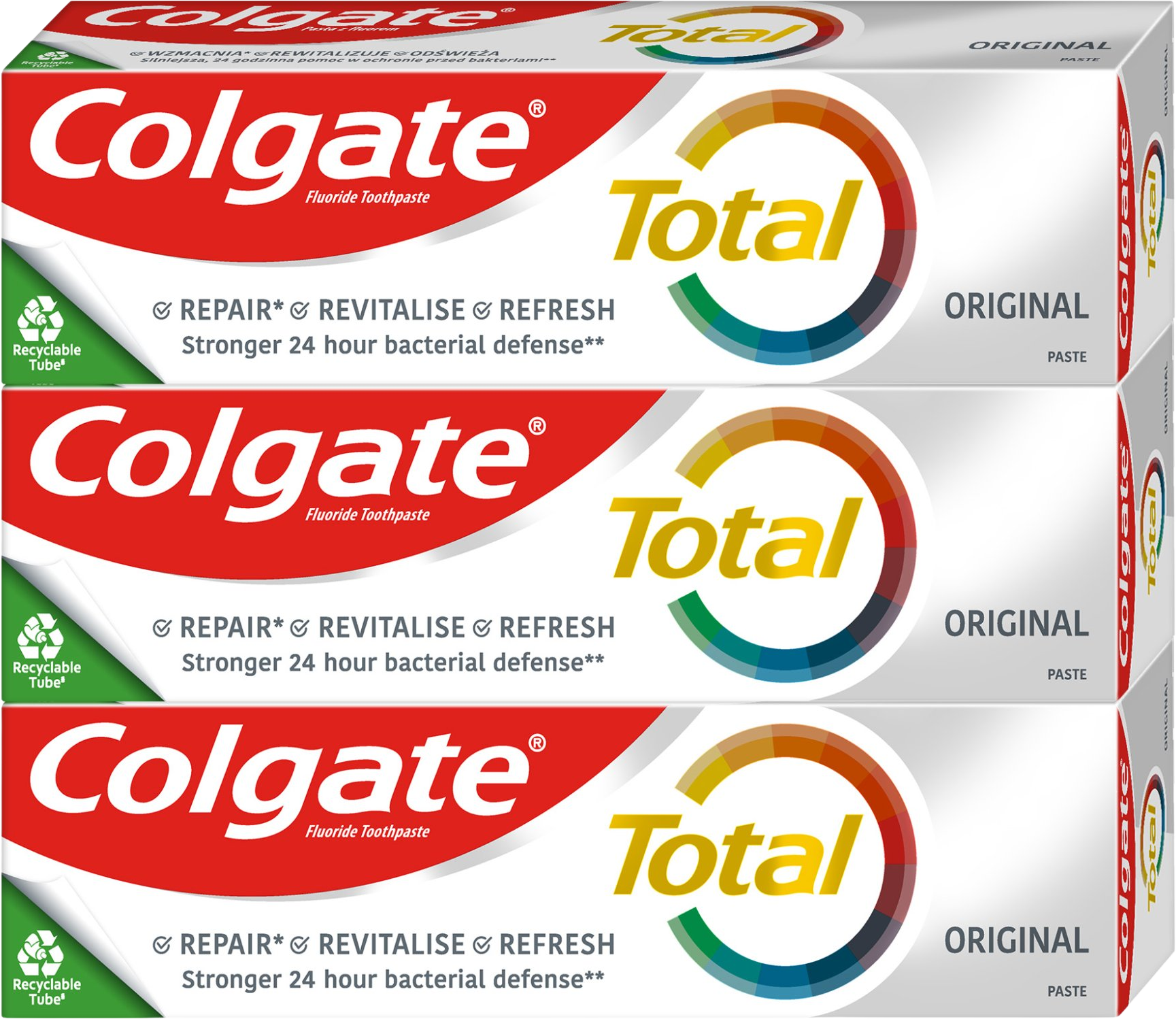 Colgate Total Original zubní pasta 3 x 75 ml