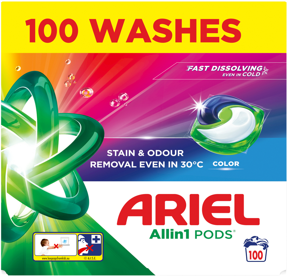 Ariel Allin1 PODS, Color, kapsle na praní 100 ks