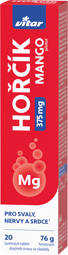 Vitar Hořčík 375mg mango 20 šumivých tablet