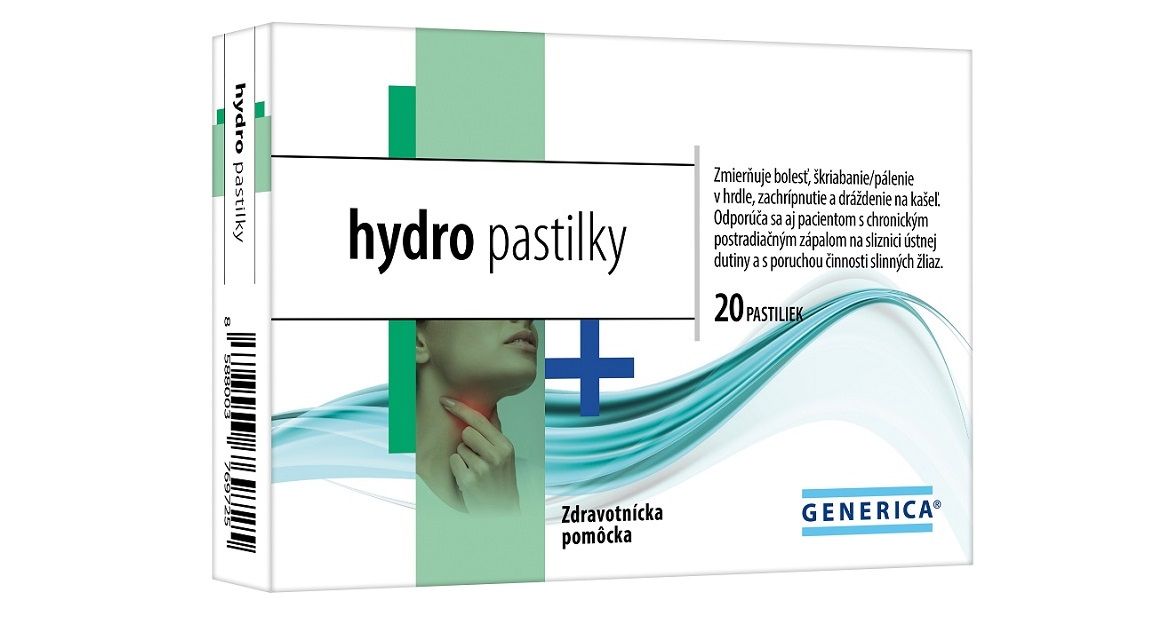hydro pastilky generica , bolest v krku, dráždění na kašel, chrapot , hlasivky, suché sliznice