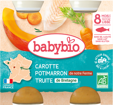 Babybio mrkev a dýně se pstruhem 2 x 200 g