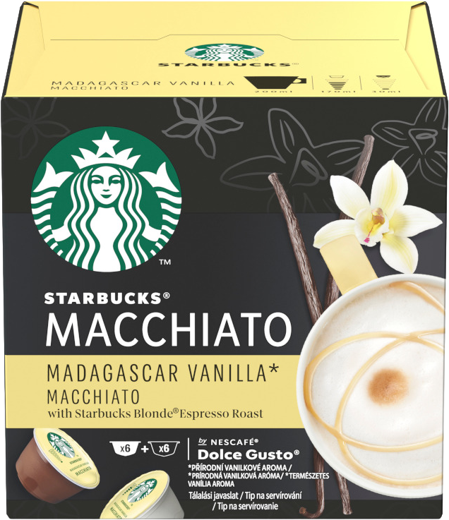 Starbucks ® Madagaskar Vanilla Latte Macchiato, kávové kapsle 12 ks