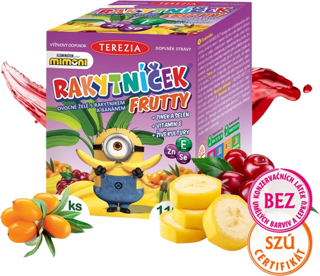 Terezia Rakytníček frutty Mimoni želat.+Zn+Se+Vit.E 60 ks