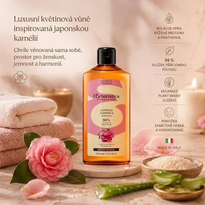 Erboristica Přírodní sprchový gel Camelia Japonica – hydratace a chvíle pro sebe 400 ml