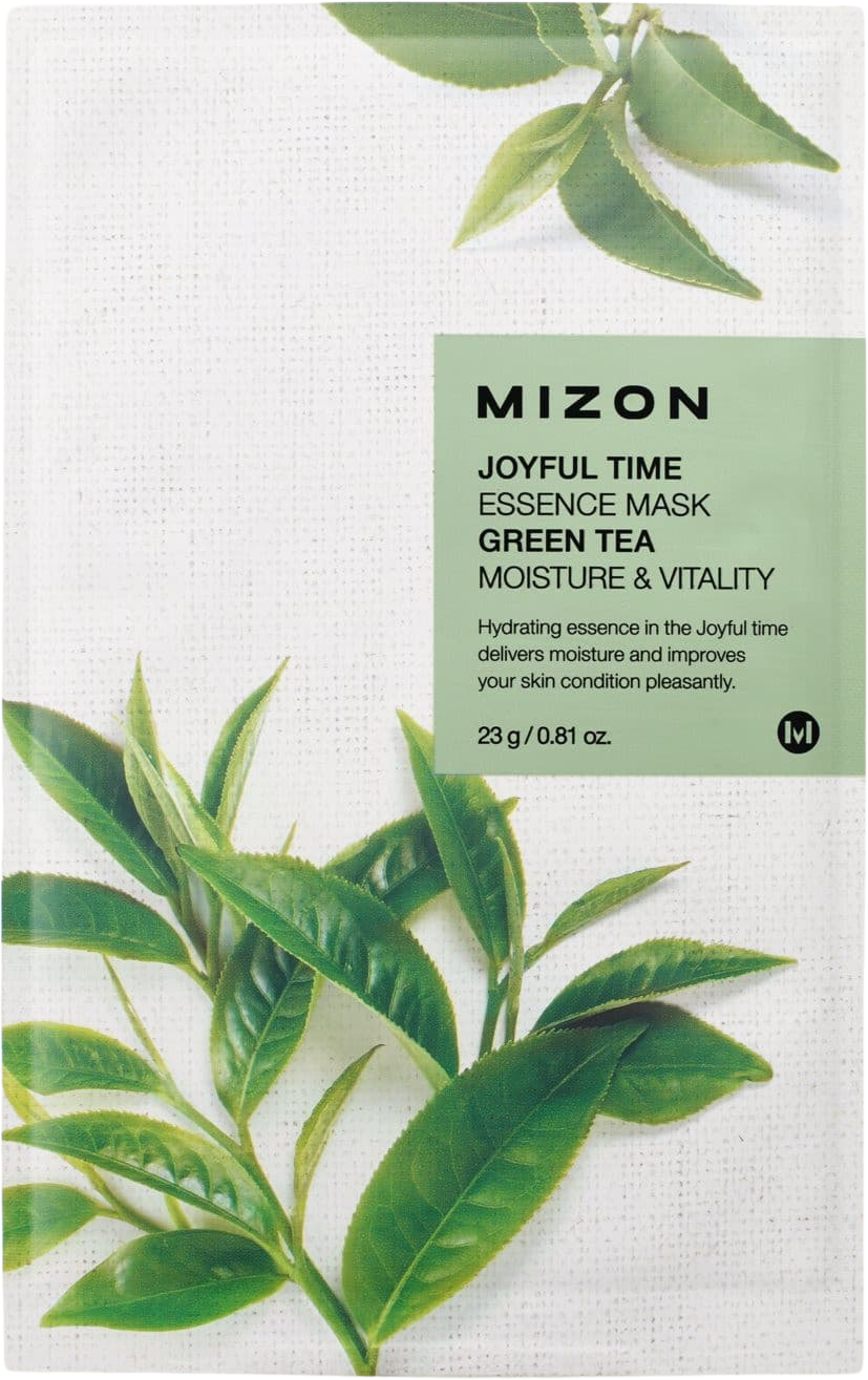 Mizon Joyful Time Essence Mask Green Tea Plátýnková maska s hydratačním a revitalizačním účinkem 23 g