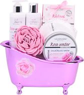 Vivaco Ros2501 Dárkové balení rose water - sprchový gel + tělové mléko + himalájská sůl + zvláčňující krém + dárek