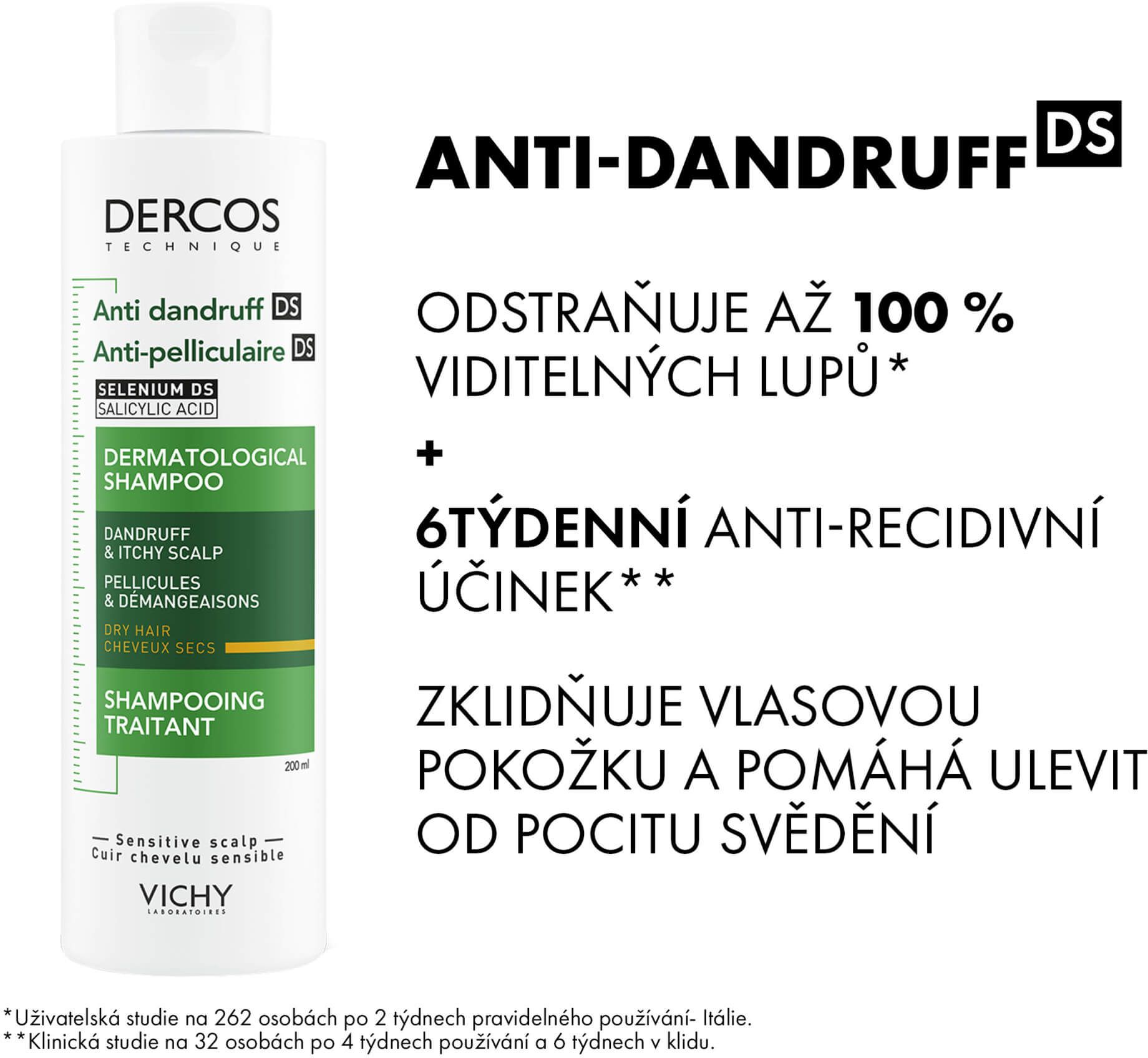 Vichy DERCOS Šampón proti lupům se SELENIEM DS pro suché vlasy - náhradní náplň 390 ml