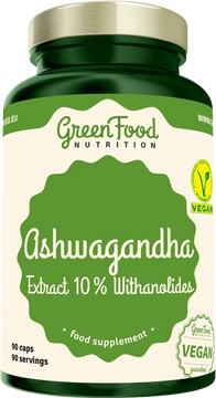 GreenFood Nutrition Ashwagandha extract 10% Withanolides 90 kapslí