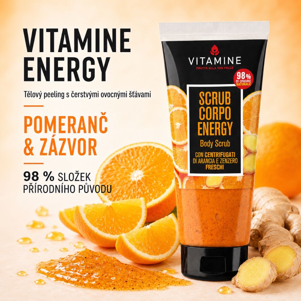 Erboristica Vitamine Energy tělový peeling pomeranč a zázvor 200 ml