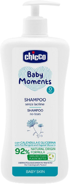 Chicco Šampon na vlasy s dávkovačem Baby Moments 92 % přírodních složek 500 ml