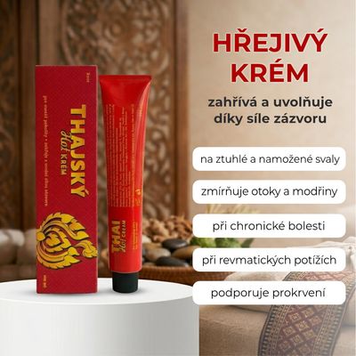 Thai Cream Thai Hot Cream Pure Hřejivý masážní krém 100 g