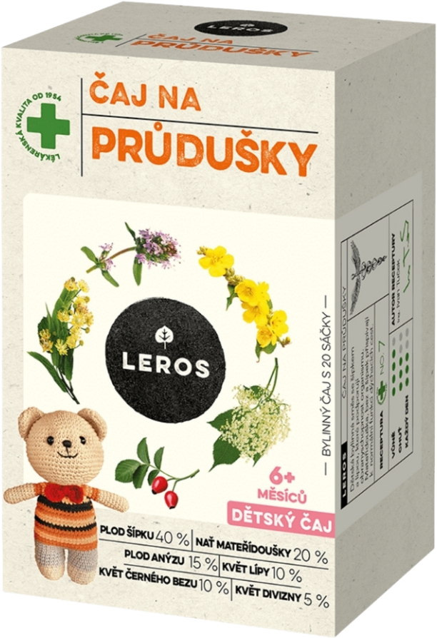 Leros Dětský čaj na průdušky 20 x 1.5 g
