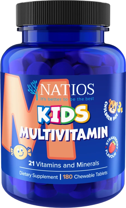 Natios Kids Multivitamin, 21 vitamínů a minerálů 180 tablet