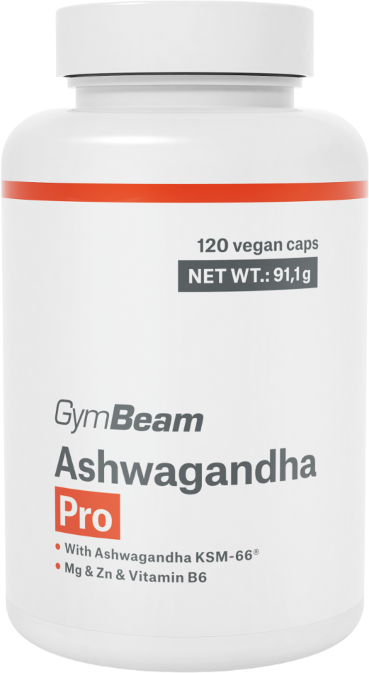 GymBeam Ashwagandha Pro Mg&Zn&Vitamin B6 120 kapslí