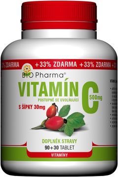 Bio Pharma Vitamín C 500mg s šípky 120 tablet