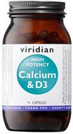 Viridian High Potency Calcium & D3 (Vápník s vitamínem D3) 90 kapslí