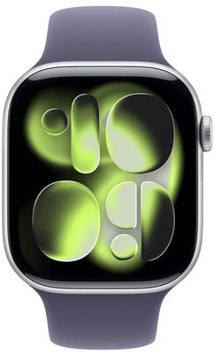 Apple Watch 11 GPS 42mm Silver Aluminium Case with Purple Fog Sport Band - S/M
