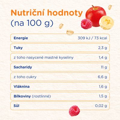 Sunar Smootík dětská kapsička malina, jogurt, ovesné vločky 12m+ 120 g
