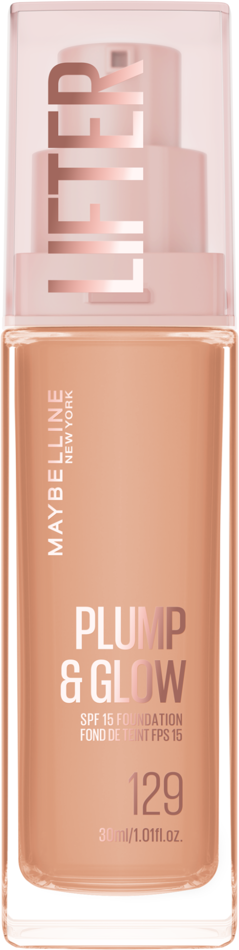Maybelline Lifter Foundation 129, rozjasňující make-up Plump & Glow 30 ml