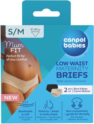 Canpol babies Těhotenské kalhotky s nízkým pasem MumFIT S/M 2 ks